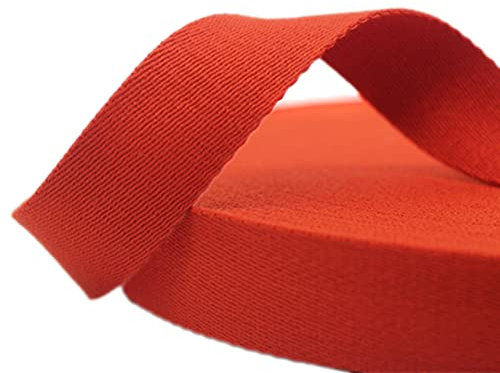 Wambere Baumwoll Schrägband Nahtband,50mmx5Yard,Einfassband Köperband Baumwollband Textilband Fischgrätenband Köperband Wimpelband Twillband Webbing Band für Schneidern DIY-Nähen Basteln,Orange