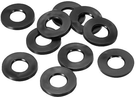 PATIKIL M10 Gummi Flache Unterlegscheiben 10 Packung 10mm ID 20mm AD 2mm Dick Dichtring Dichtungsringe Beilagscheiben für Wasserhahn Rohre Wasser Schlauch Befestiger Bolzen Schwarz