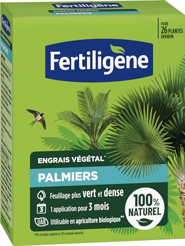 FERTILIGENE FEGPAL650 - Engrais Végétal des Palmiers 650 g - Un feuillage plus vert et plus dense - Seulement 1 application en 3 mois - Jusqu'à 26 plantes environ - Produit 100% naturel avec zéolite
