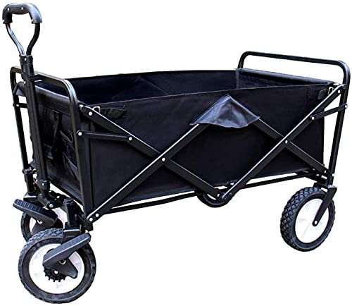 Zusammenklappbarer All-Terrain-Strandwagen, robuster zusammenklappbarer Mehrzweckwagen, Transportwagen für den Garten im Freien, tragbarer Handwagen-Einkaufswagen für Lebensmittel