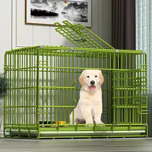 beaka Hundekäfig Faltbar Klappbar Mit 2 Türen - Haustierkäfig Aus Metall Tragbarer Haustier-Laufstall Mit Schlössern Für Kleine Tiere, Kleine Mittelgroße Hunderassen (Size : 92 * 56 * 65cm)