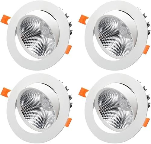 ZFBBD Deckeneinbauleuchte für den Innenbereich SDUYTDG 4er-Pack LED-Deckeneinbauleuchten 3000K-6000K wählbare Strahler Runde Deckenleuchte LED kann LED-Einbau-Downlights beleuchten