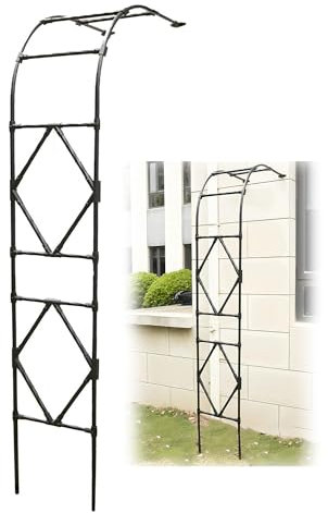 Arc de Jardin en Métal Demi-côté Treillis pour Diverses Plantes Grimpantes Support de Vigne Cadre D'arche Arc à Roses, Hauteur 2.4m