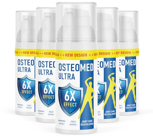 Osteomed Ultra Gel (5 x 120ml) – Gel per le tue articolazioni e muscoli – trattamento rinfrescante – gel per articolazioni ideale per viaggio – per tutti i tipi di pelle contro i dolori muscolari