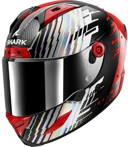 SHARK, Integraler Motorradhelm Aeron Edgy Carbon Red Chrome DRU, XXL