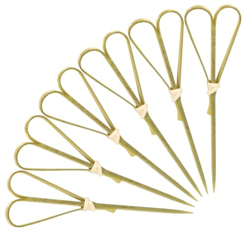 100 Stück Herzform Cocktail Sticks Bambus Cocktails Stick Bambus-Cocktailspieße 4,7 Zoll Cocktailspieße für Party Aperitif Getränke Martini Lebensmittel Zubehör Kuchen Snacks Deko
