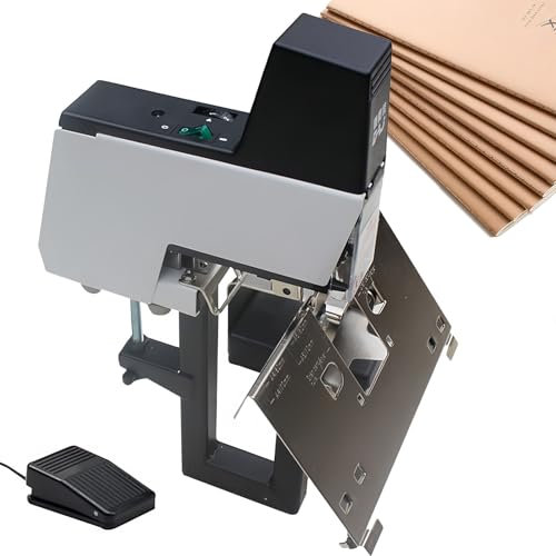 SAIYERUS Grapadora Eléctrica, 106 Máquina Automática de Encuadernación de Sillín, Grosor Ajustable de 100mm, 1-9 Engranajes Ajustables, Grapadoras Manuales Eléctricas Automáticas de Escritorio,220V