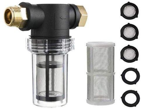 GROHPF 3/4 Water Pump Strainer Filter Inline Strainer with Washer, Transparent Mesh Strainer Irrigation Pipe Strainer Replacement for Outdoor Gardening (with white 40 mesh screen)