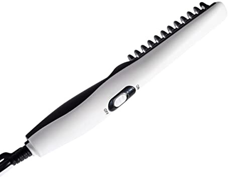 Veemoon Pettine Elettrico per Barba e Chioma con Tecnologia a Ioni, Regolazione Temperatura, Materiale Gomma e Plastico, per Uso in Salone e Styling Professionale