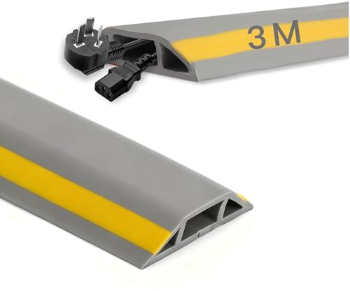MAIJIAJU 1 Stück 3M Boden Kabelschutz, PVC Flex Kabelkanal Mit Klebefolie