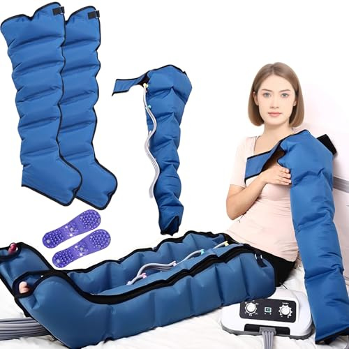 Pressoterapia Linfodrenaggio Professionale 6 Camere d'Aria Macchinario Pressoterapia Gambe e Braccia Addome Glutei per Casa, Apparecchio Pressoterapia,Massaggio Linfodrenante(2 Gambe + 1 Braccio)