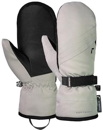 Reusch Ski-Fäustlinge für Damen | extra warm mit Softshell & Langer Stulpe | wasserdichte, atmungsaktive & weiche Winterhandschuhe, für Ski, Outdoor & Freizeit, Größe 6-8,5, Alena R-TEX XT Mitten