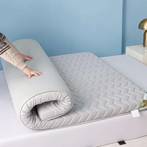 Generisch Futon Matratze, 5 cm/8 cm Dick Atmungsaktive Rollmatratze Tatami Matte Japanisch,Faltbar Bodenmatratze Kinderzimmer,Klappbar Schlafmatratze Auto Gäste,Camping Matratze,Gray 8cm,100x180cm