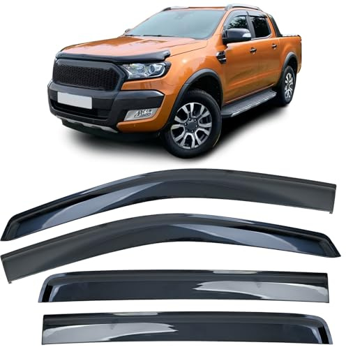 Windabweiser Regenabweiser 4-teilig Schwarz für Ford Ranger T6 T7 T8 2012-2022