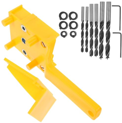 Hemobllo Kit de Brocas para Madera Localizador de Agujeros Rectos Plantilla para Espigas de Carpintería 15 Piezas para Taladro Manual Herramienta Portátil para Precisión Perforación