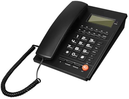 SWETRACE Téléphone Fixe Senior Fil Fonction Affichage Appel Touches Larges Matériau Abs Performance Fiable pour Bureau et Usage Desktop