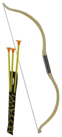 P'tit Clown 38003 Indianerbogen mit 3 Pfeilen und Köcher – 52 cm – Weiß