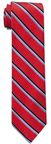 Tommy Hilfiger Men's Stripe Tie, Red, One Size