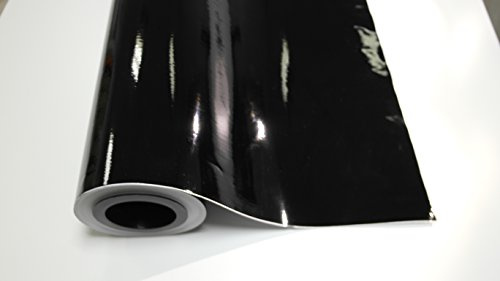 (9,86/m2) Könighaus Schwarz Glanz Autofolie 100 x 152 cm mit Luftkanälen + Gratis Rakel inkl. Anleitung