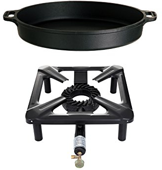 PaellaWorld Réchaud 3030+4501 avec Puissance de 8,5 KW, Dimensions 30 x 30 x 15 cm et poêle en Fonte de 40 cm de diamètre