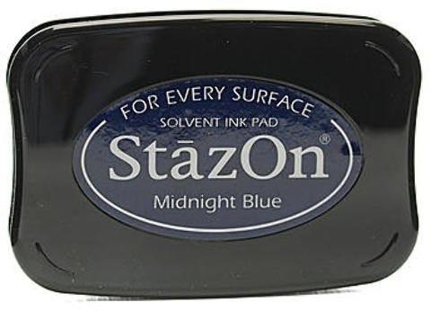 Tsukineko StazOn Lösungsmitteltinte (Midnight Blue) – 9,5 x 6,6 cm, 1 Stück SKU # 1844108MA