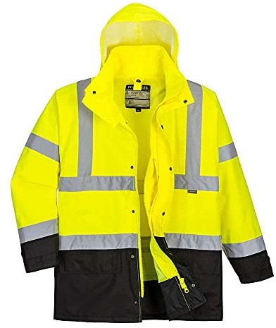 Portwest S768 Executive 5-in-1 Jacke 7 Taschen Stehkragen Langarm Baumwolle | Gelb/Schwarz, 4XL, EN ISO 20471 Klasse 3, EN 342, Polyester, Druckknopf, Wasserabweisend, Business
