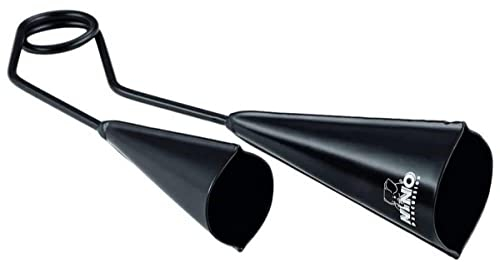 Nino Percussion A-Go-Go Bell Musikinstrument – 2 Glocken mit Schlägel – für Kinder ab 4 Jahren – Holz und Aluminium, Natur (NINO505)