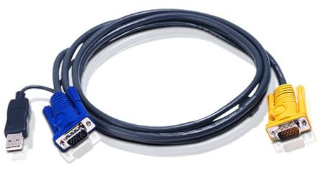Aten 2L-5202UP - Adaptador USB a VGA (HD-15, SPHD-15), Negro