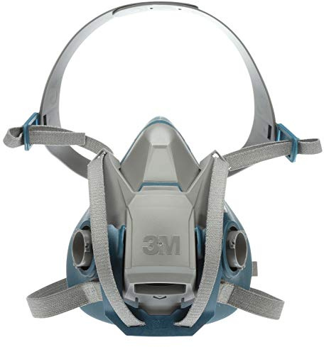 3M Rugged Comfort Quick Latch Half Facepiece Reusable Respirator 6502QL, NIOSH, Cool Flow Exhalation Valve, Bayonet Connection, Silicone Face Seal, for Gases, Vapors, Dust, Maintenance, Construction,M