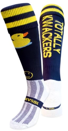 WackySox Knee Length Sports Socks for Men & Women, Rugby, Hockey & Football | Made In Great Britain, COOLMAX Pro Padded Footbed, Moisture Wicking, Elasticated Support, Smooth Toe Seams, Unisex