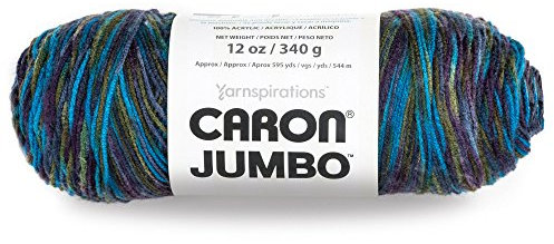 Caron - 29400909015 Jumbo Ombre Yarn, 12 oz, Peacock Variegate, 1 Ball