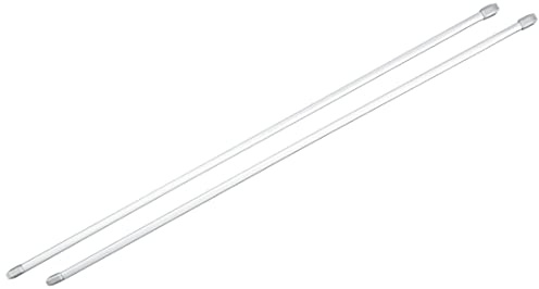 GARDINIA Barre de Vitrage, Embouts d'Extrémité en Plastique et Crochets à Vis Inclus, Extensible, 60-100 cm, Laiton, Métal/Plastique