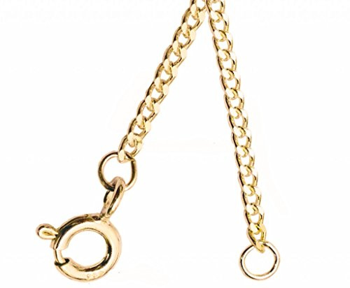 ANTOMUS® 18K YELLOW GOLD VERMEIL Solid Sterling Silver Diamond Cut Curb 45(1.50mm Gauge) Extender Chain