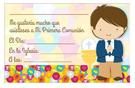Invitación comunión niño caliz (10und)
