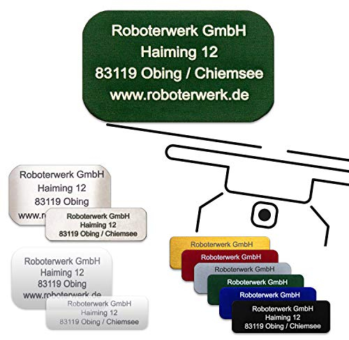 Roboterwerk Drohnen Kennzeichnungsschilder mit Lasergravur | Aluminium | 31x19mm oder 30x10mm | grün eloxiert | Text | e-ID und Registrierungsnummer | Aufkleber (Grün, 31x19mm)