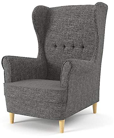 Sofini Ohrensessel Milo! Sessel für Wohnzimmer & Esszimmer! Skandinawisch, Relaxsessel aus Webstoff, Best Sessel! (Lux 06)