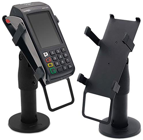 POS VALLEY Ergonomischer Halter für Ingenico Desk 3200/3500 Zahlungsterminal - POS-Stand für EC-Terminal mit Griff, 180° Drehung, 45° Neigung, Befestigung mit Schrauben oder Klebepad