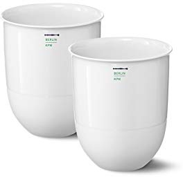 KPM Berlin LAB Becher Duo-Set, Porzellan Tasse, Kaffeetasse 2-tlg, Kaffeebecher, Laborporzellan, handmade, weiß im Geschenkkarton (No. 1B)