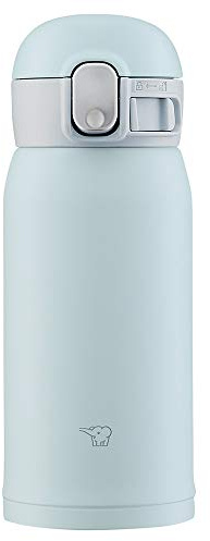 Zojirushi SM-WA36-HL One-Touch Stainless Steel Mug, Seamless, 0.36 L, Ice Gray