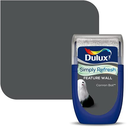Dulux Simply Refresh Feature Wall Matt Emulsion Paint - Cannon Ball - 30ML, Tester, 5569255