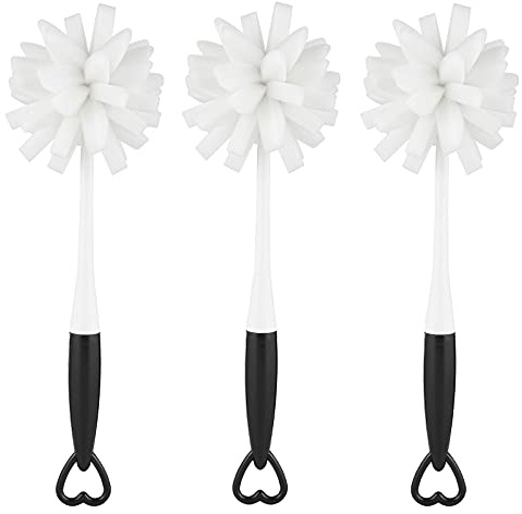 ALINK Bottle Glass Dish Sponge Cleaning Brush with Handle, Pack of 3