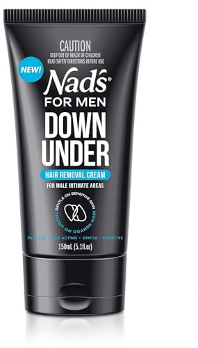 Nad's For Men Down Under Hair Removal Cream, Hair Removal Cream for Male Intimate Areas and Genitals, ‎All Skin Types 150 ml