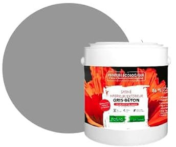 BOX DECO COULEURS Natura Betonfarbe, grau, ökologisch, für den Innen- und Außenbereich, Satin-Optik, 2,5 l, 33 m²