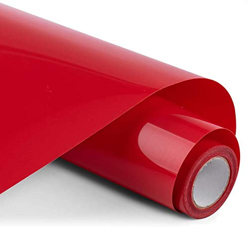 wintfarm Rote Plotterfolie Textil,30.5×400cm Transferfolie Plotter Vinylfolie Plotter Flexfolie für Cricut,Plotterfolie Vinyl,Bügelfolie für Textilien Transferfolie zum Aufbügeln für DIY T-Shirt