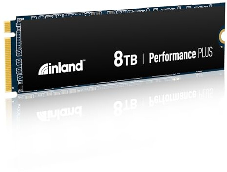INLAND Unidad de estado sólido SSD interna NVMe Performance Plus de 8 TB para juegos, Gen4 PCIe, M.2 2280, caché DRAM, flash NAND 3D TLC de 176 capas, hasta 7,100 MB/s