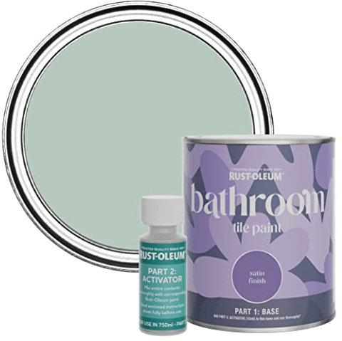 Rust-Oleum Green Water-Resistant Bathroom Tile Paint in Satin Finish - Leaplish 750ml