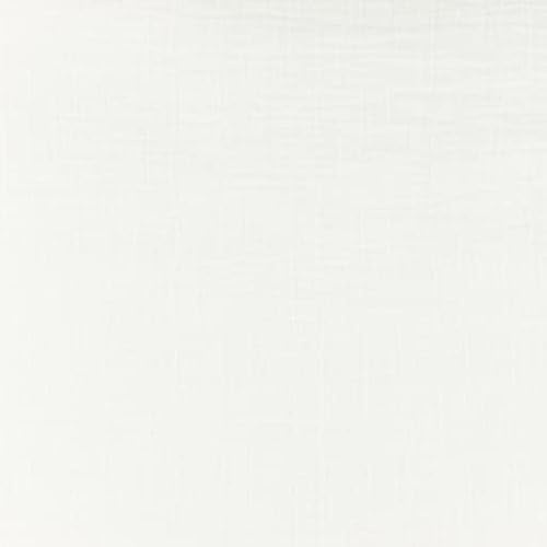 Bambus Musselin - Doubel Gauze BAMBO Uni - 0,5m Schritte - 140cm Breit - Gewicht 165g/qm - Meterware Stoffe Bekleidungsstoffe Sommerstoffe (Weiss)