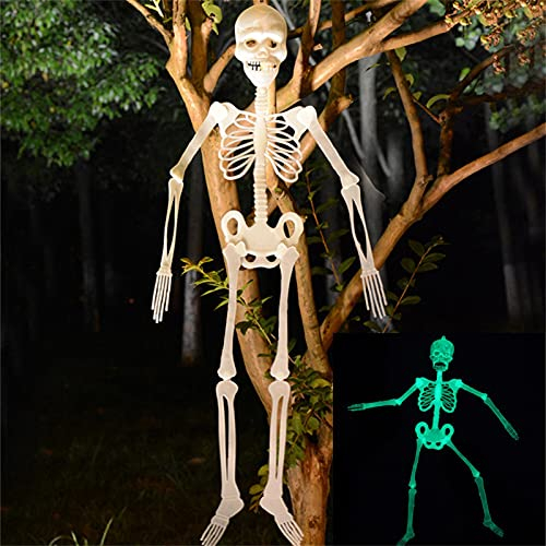 32/90/150cm Leuchtendes Skelett Halloween Dekoration Neuheit Witzig Tricky Prop Scary Body Toy Outdoor Hängende Ornament Garten Nacht Dekoration Haunted House Party Requisiten