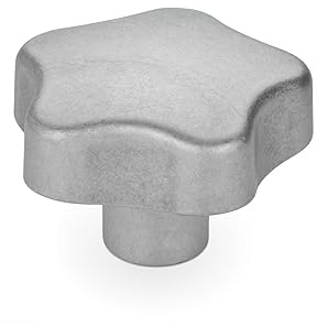 Ganter Normelemente/Sterngriff/Griffmutter/GN 5336-60-M12-E-MT/Aluminium matt/Griff 60mm / Gewinde M12