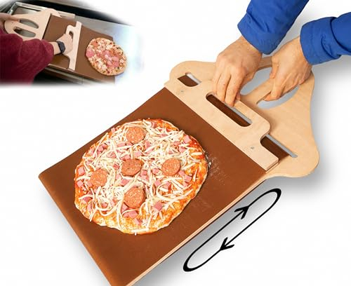 Sliding Pizza Peel 12 Inch, Paddle Pizza Scorrevole Transfer Slider | Pala Pizza Spatula For Oven | Non Stick Shovel Holder Accessories | Conveyor Belt Bread Dough Transfer Peel For Baking (Regular)